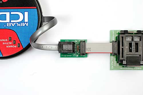 Programming the melabs 64TQFP adapter using Microchip's ICD3: